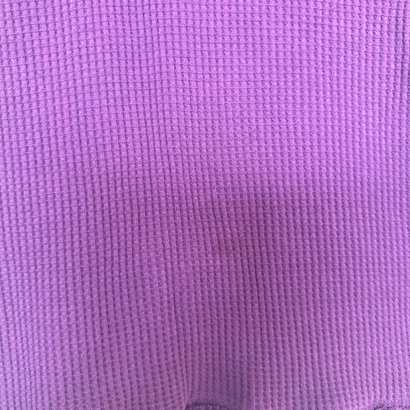 Soft Surroundings Purple Waffle Knit Raw Hem Tunic with Buttons - Picture 4 of 7